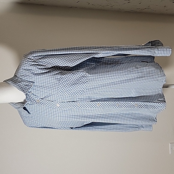 Ben Sherman Shirt Long Sleeve Button Down Gingham Checkered Plaid Blue White L - Picture 5 of 14